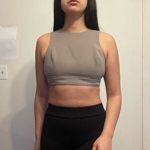 Forever 21 Beige Tan Open-Back Crop Tank – XS